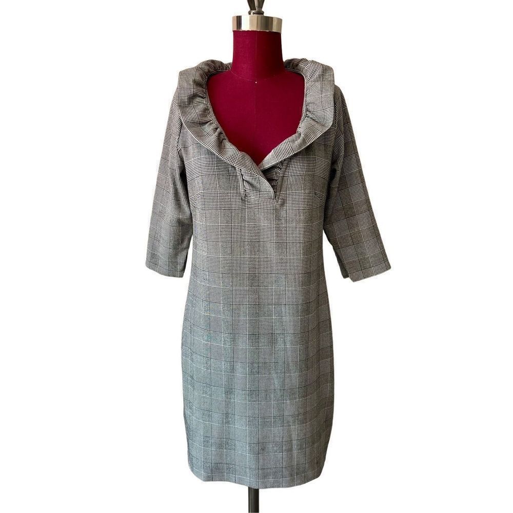 NWOT GRETCHEN SCOTT JERSEY RUFFNECK DRESS THE WALL STREETER Gray size S